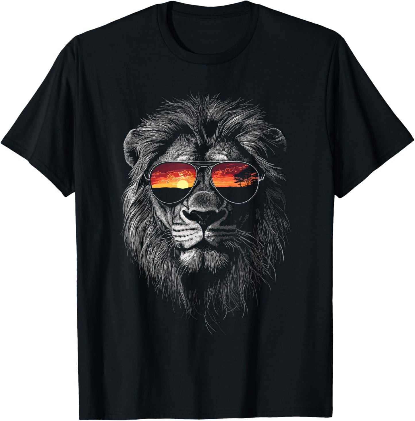 Retro Novelty Men Women Kids Boys Girls Funny Lion T-Shirt - T-Shirt | Black