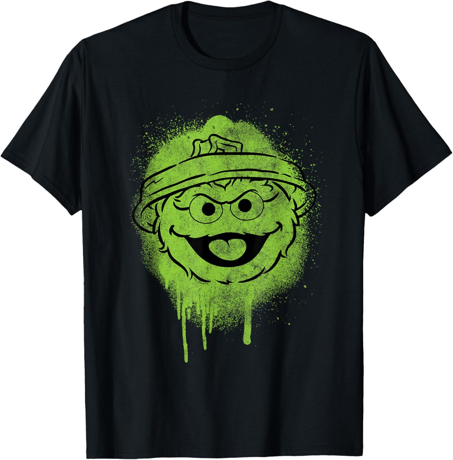 Sesame Street Oscar Graffiti Face Halloween Costume T-Shirt - T-Shirt | Black