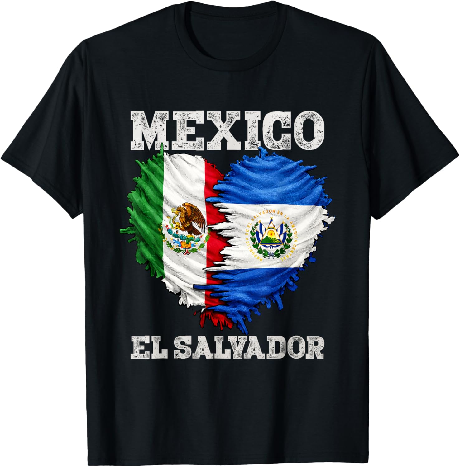 Mexico El Salvador T-Shirt - T-Shirt | Black