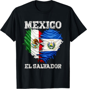 Mexico El Salvador T-Shirt - T-Shirt | Black