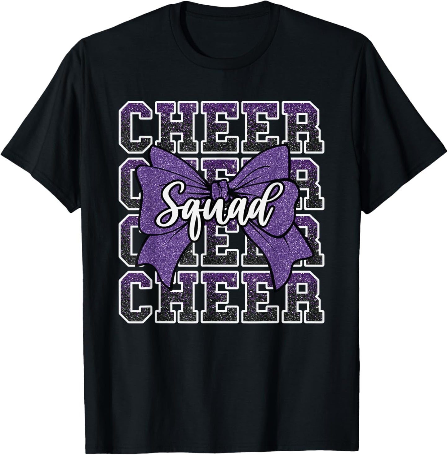 Purple Cheer Squad Funny Sport Cheerleader Cheerleading Team T-Shirt - T-Shirt | Black