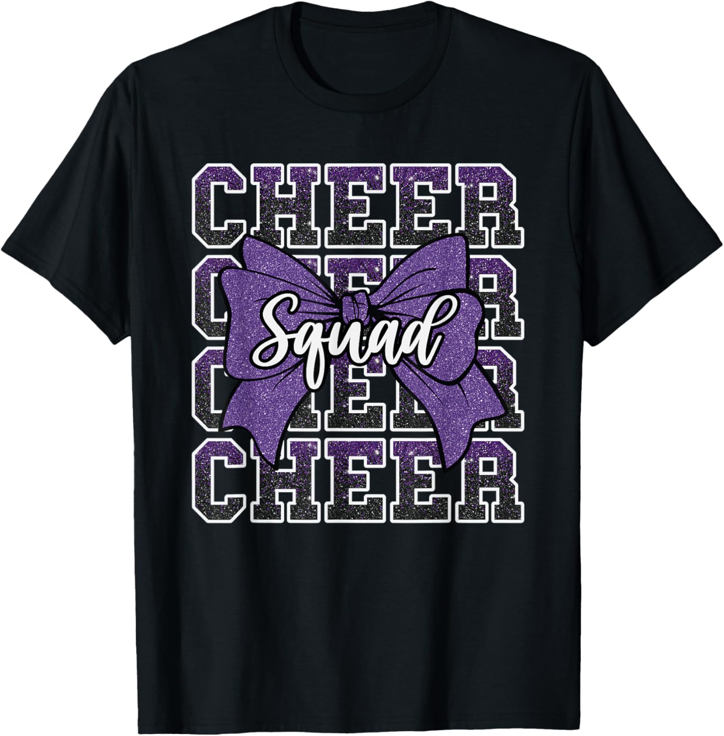 Purple Cheer Squad Funny Sport Cheerleader Cheerleading Team T-Shirt - T-Shirt | Black