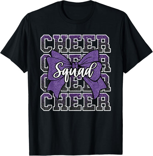 Purple Cheer Squad Funny Sport Cheerleader Cheerleading Team T-Shirt - T-Shirt | Black