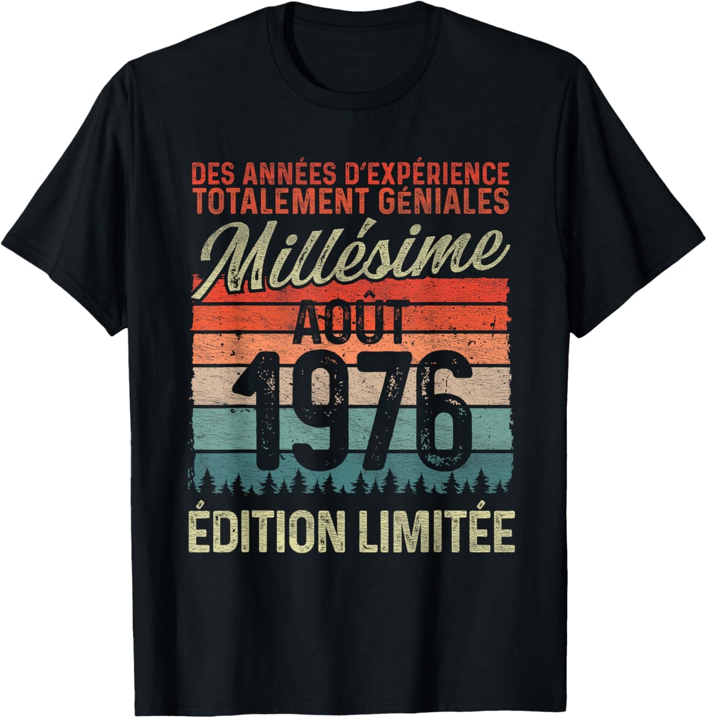 50 Ans Anniversaire Homme Millésime Fabriqué en Août 1976 T-Shirt - T-Shirt | Black