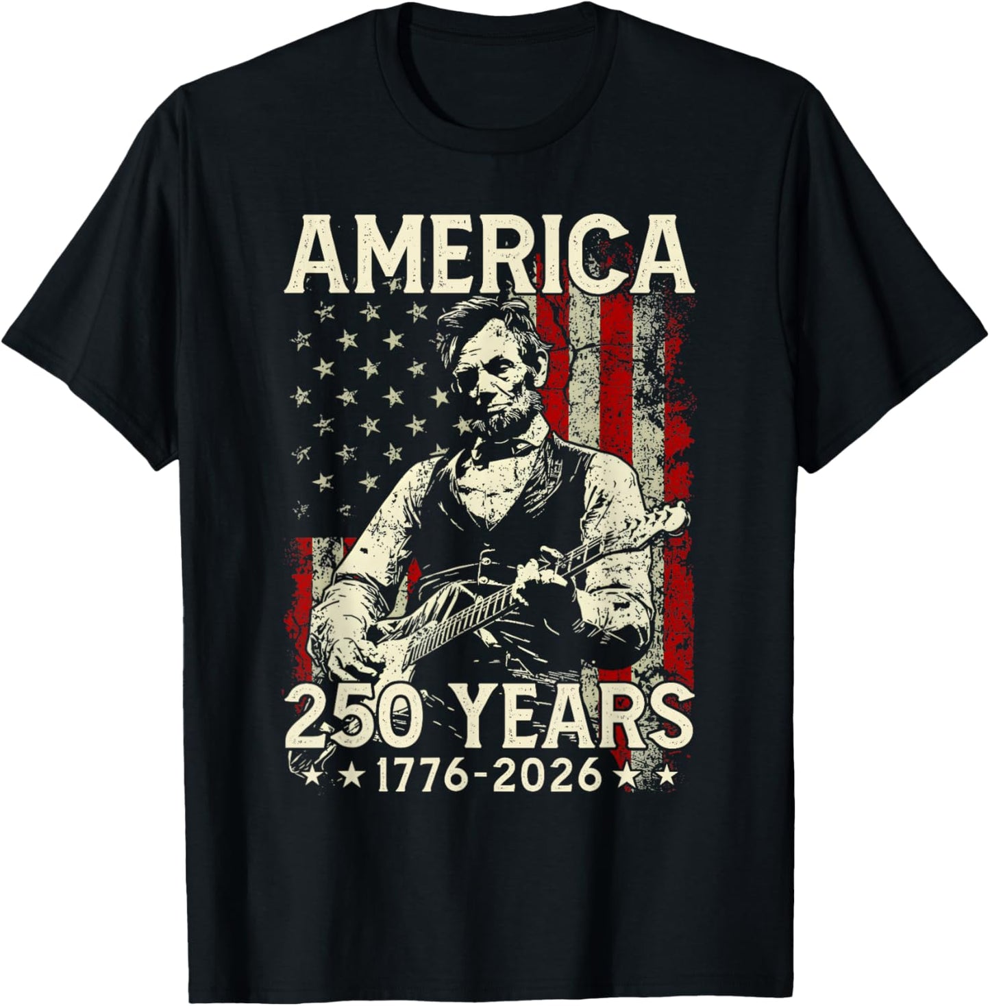 250 Years American 250th Anniversary USA Patriotic 4th July T-Shirt - T-Shirt | Black