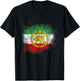 Iran Lion Sun Flag Iran Persian Shir o Khorshid T-Shirt - T-Shirt | Black