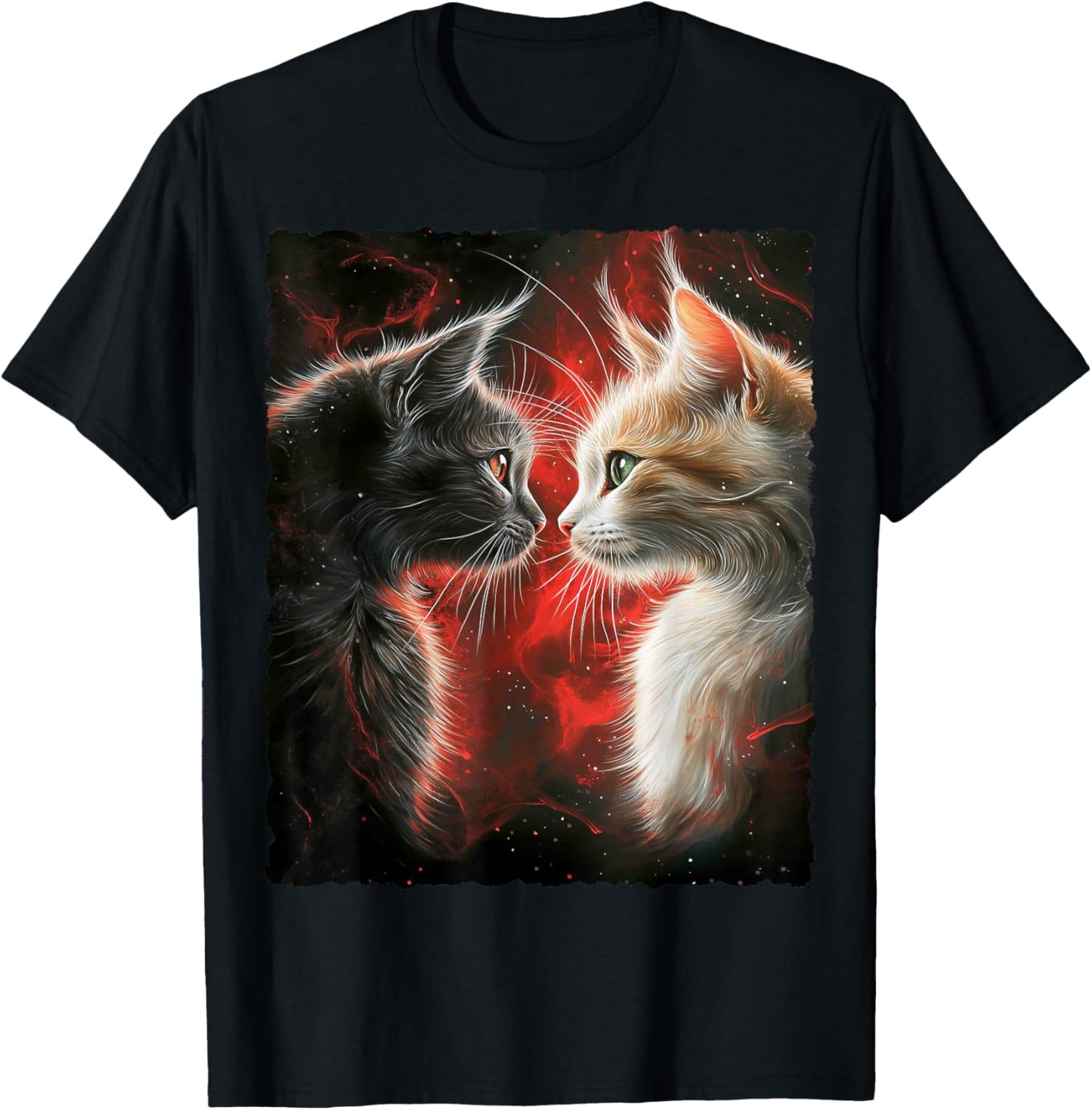 Cute Magical Cat Kitten Fantasy Art Design T-Shirt - T-Shirt | Black