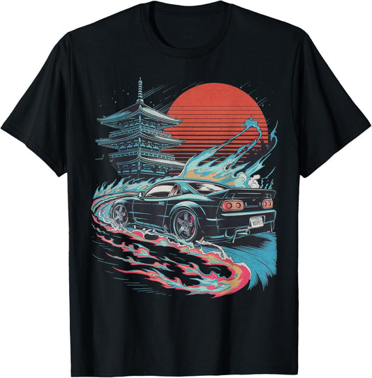 JDM car Japanese Retro Car Racing Drifting Legend Tuning T-Shirt - T-Shirt | Black