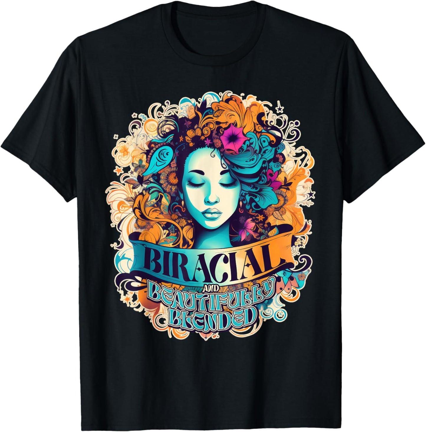 Biracial Beautifully Blended Women Girls Multicultural Proud T-Shirt - T-Shirt | Black