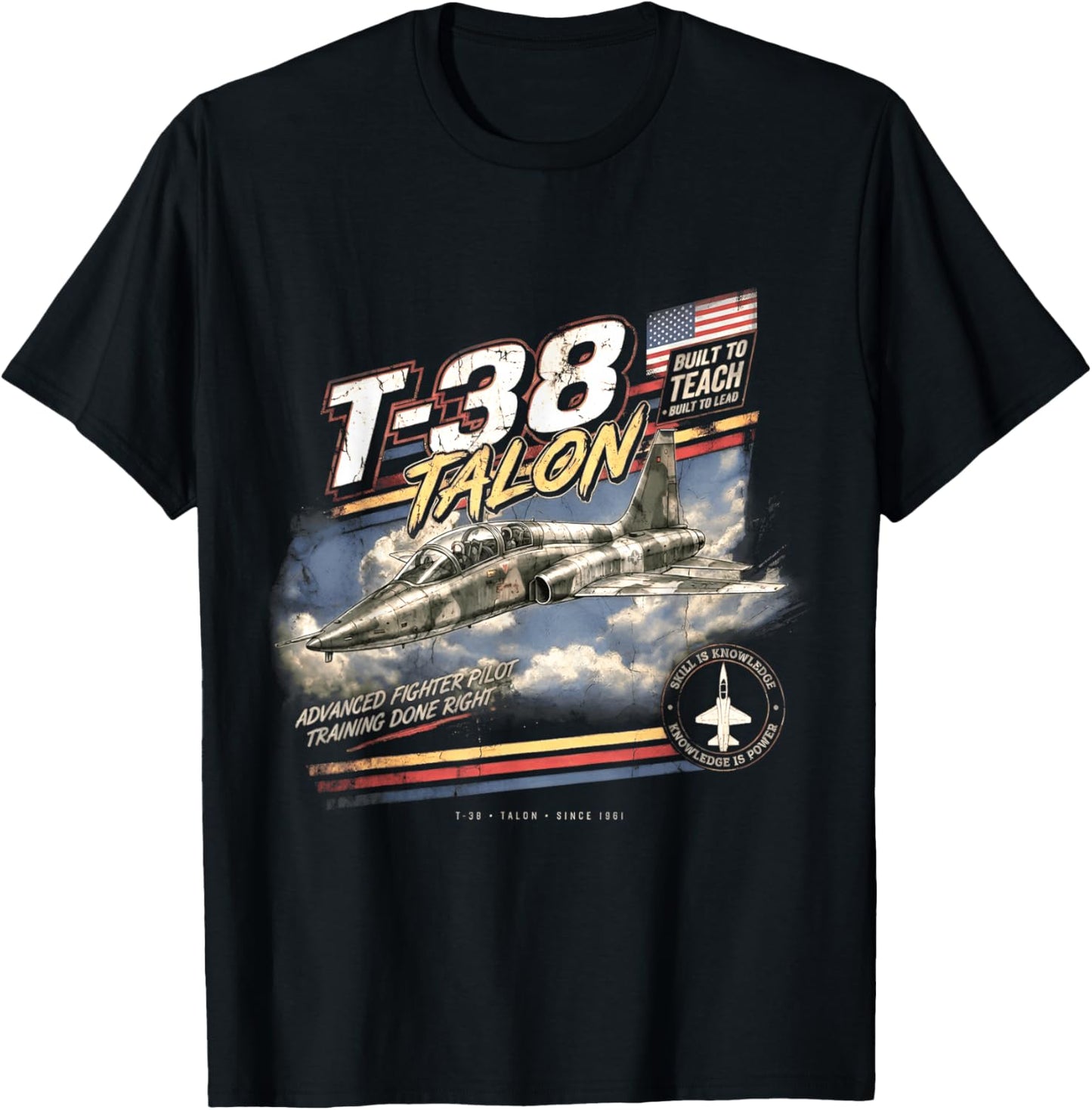 T-38 Talon Vintage/Retro Collectable Design T-Shirt - T-Shirt | Black