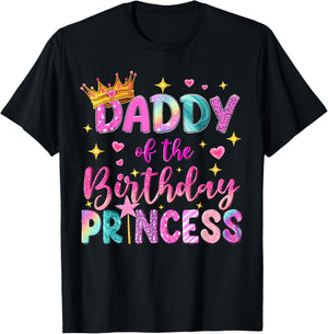 Daddy of The Birthday Princess Girl Party Matching Family T-Shirt - T-Shirt | Black