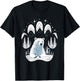 Bear in Winter Landscape – Paw Print and Mountains T-Shirt - T-Shirt | Black