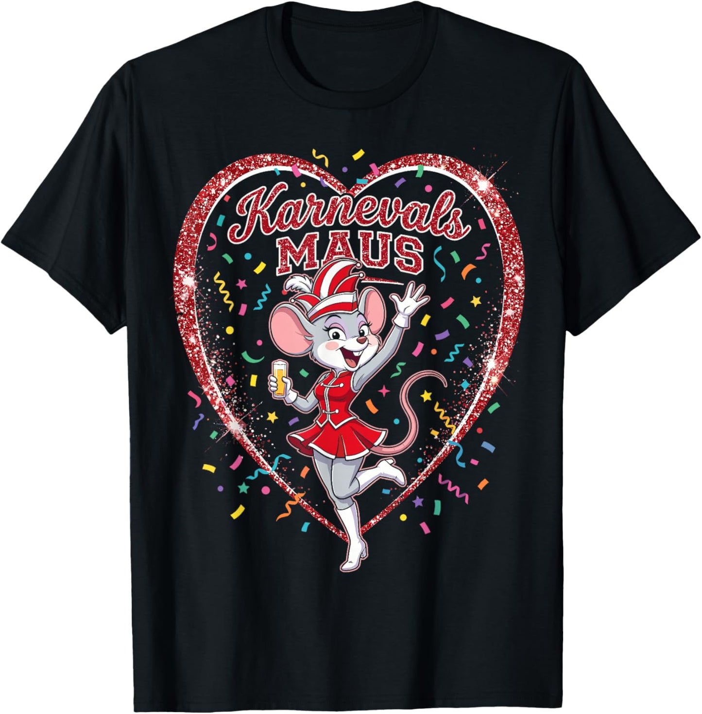 Carnival Mouse Red White Cologne Carnival Alaaf Women's T-Shirt - T-Shirt | Black
