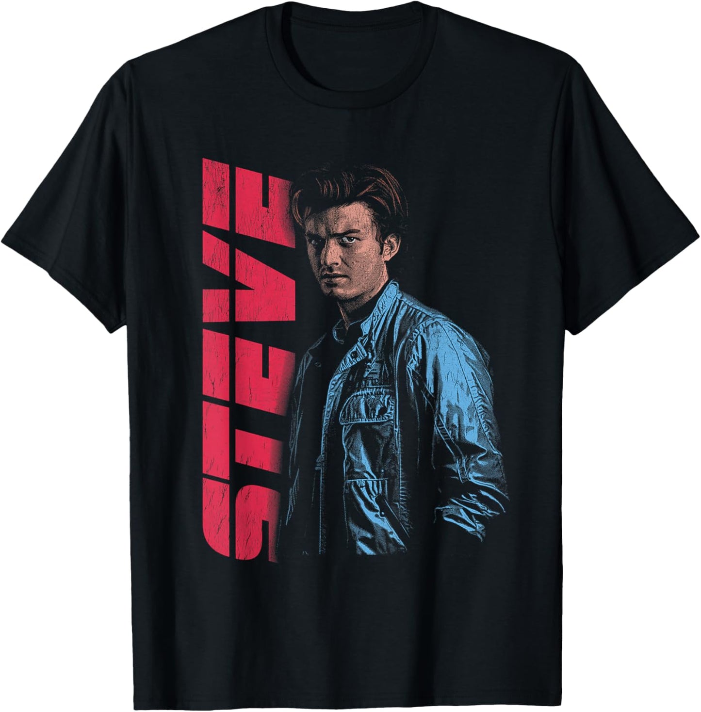 Stranger Things Steve Neo Homage Officially Licensed T-Shirt - T-Shirt | Black