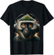 Vervet Monkey Shirt Monkey Portrait Wildlife Exotic Ape Face T-Shirt - T-Shirt | Black