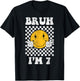Bruh I'm 7 year old Groovy retro 7th Birthday Vintage T-Shirt - T-Shirt | Black