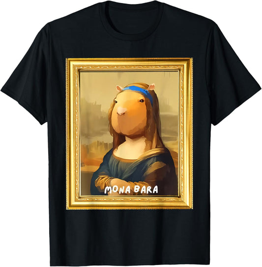 Funny Capybara Monabara Graphic Women T-Shirt - T-Shirt | Black