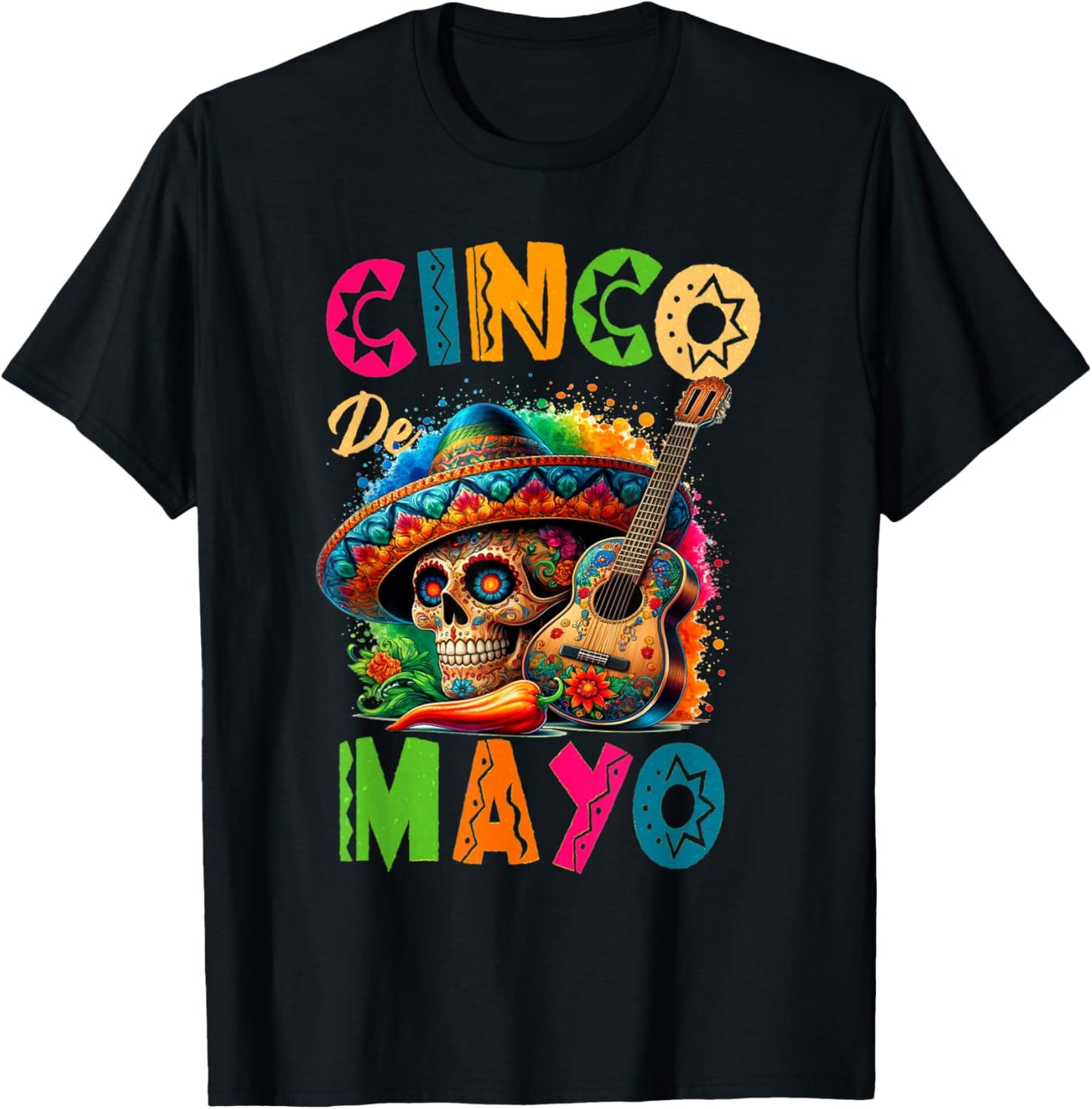 Cinco De Mayo Sugar Skull Costume 5 De Mayo Men T-Shirt - T-Shirt | Black