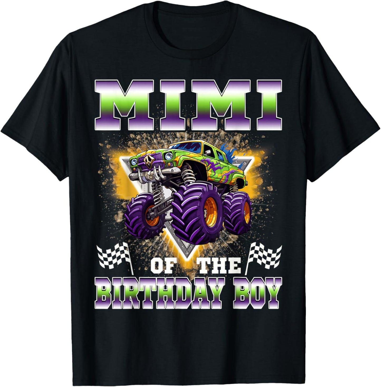 Mimi of The Birthday Boy Monster Truck Birthday Family T-Shirt - T-Shirt | Black