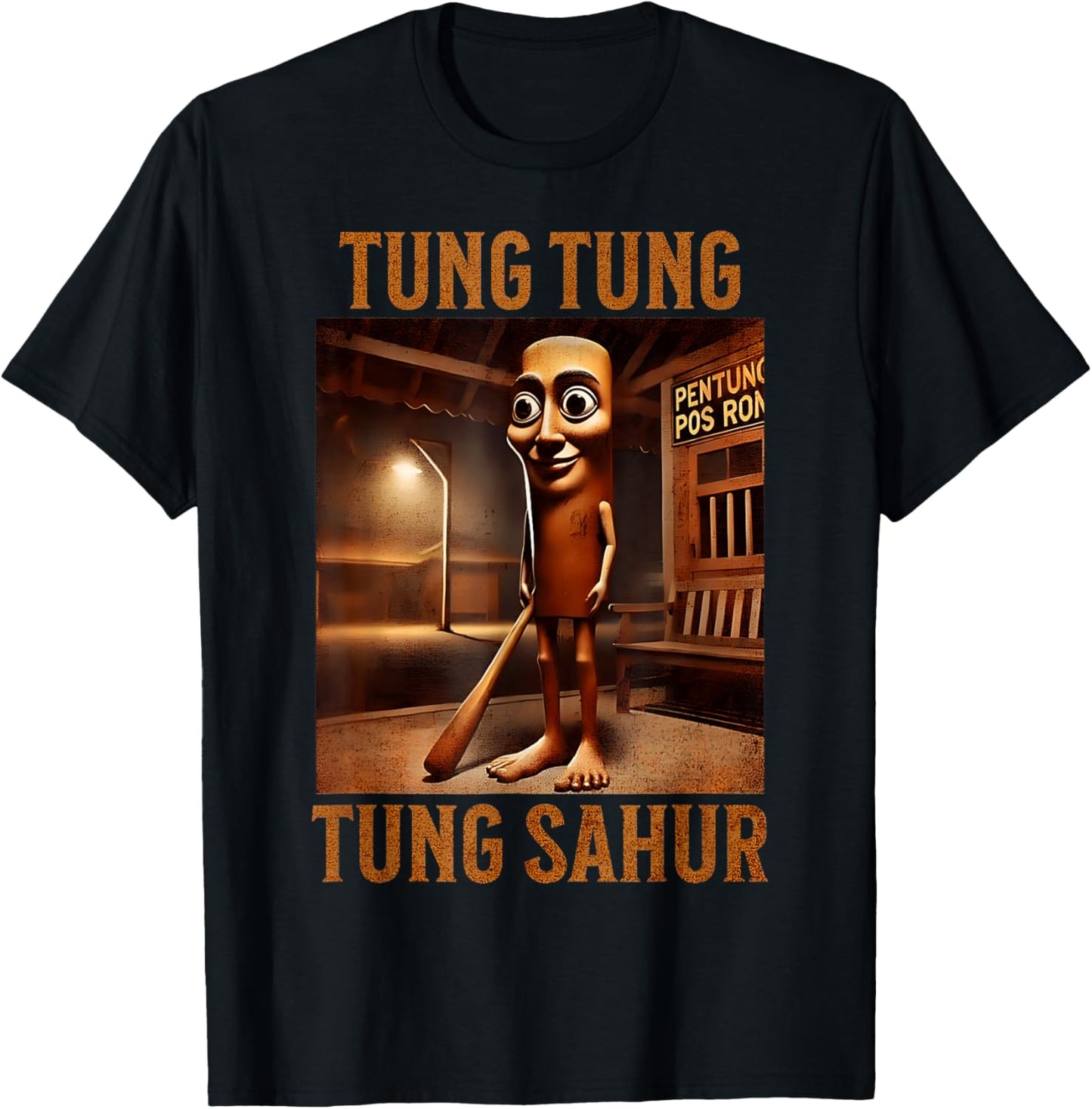 Tung Tung Tung Sahur is Calling Funny Italian Brainrot T-Shirt - T-Shirt | Black