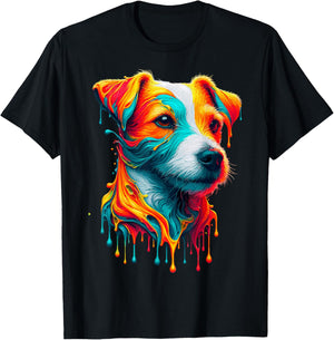 Dripping Paint Art Jack Russell Terrier T-Shirt - T-Shirt | Black