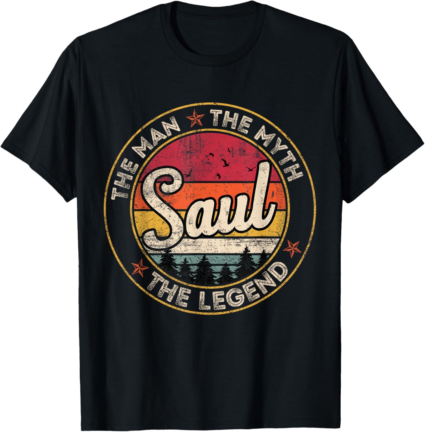 Saul The Man The Myth The Legend Personalized Name T-Shirt - T-Shirt | Black
