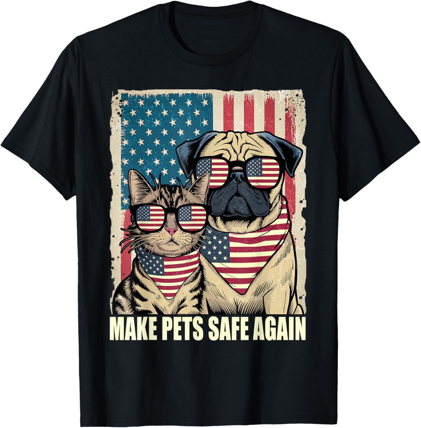 Make Pets Safe Again Eating The Dogs Cats Election T-Shirt - T-Shirt | Black