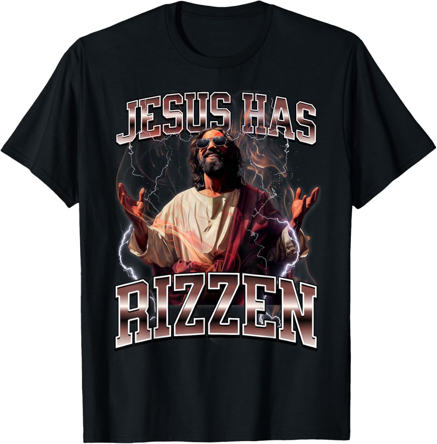 Jesus Has Rizzen T-Shirt - T-Shirt | Black