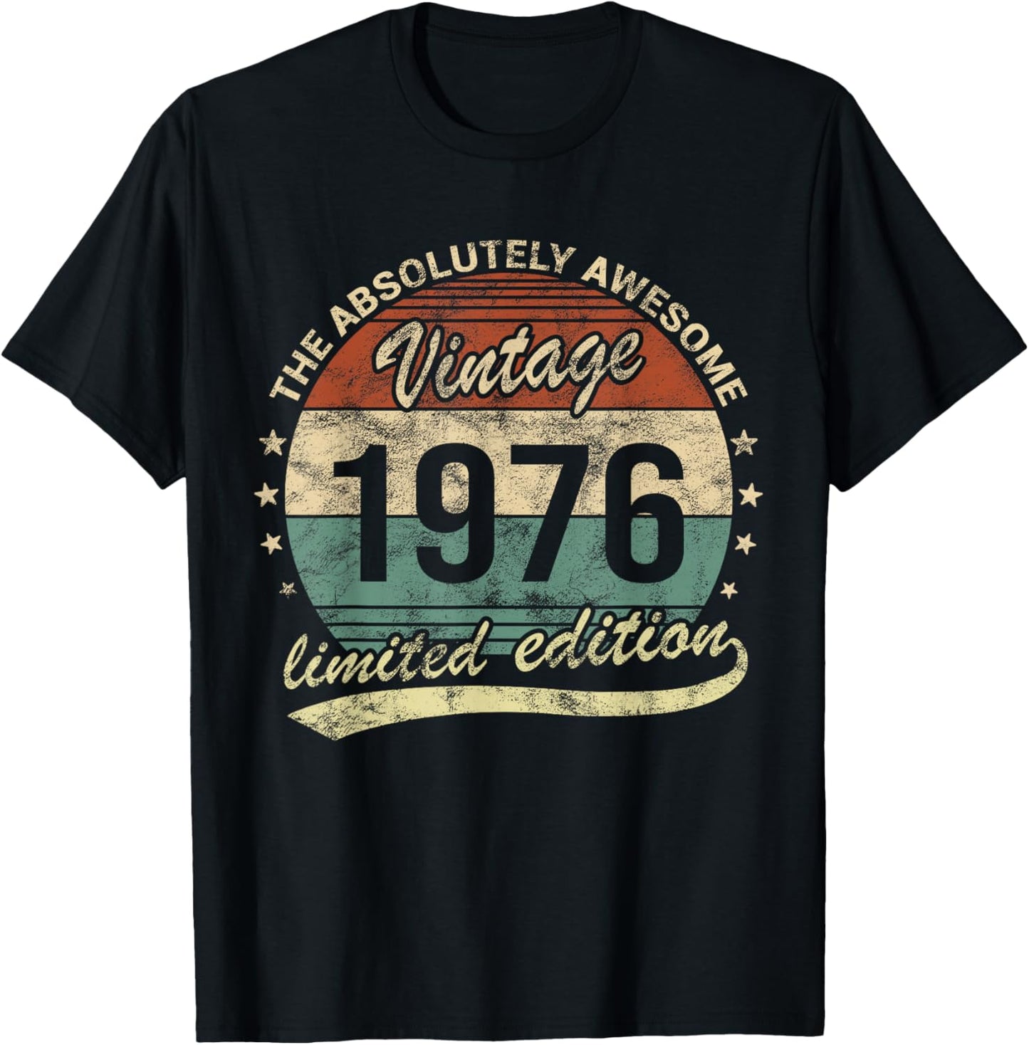 50th Birthday Awesome Vintage Vintage 1976 Man Or Woman T-Shirt - T-Shirt | Black