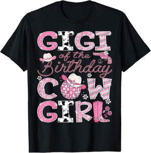 Gigi Of The Birthday CowGirl Pink Rodeo Disco T-Shirt - T-Shirt | Black