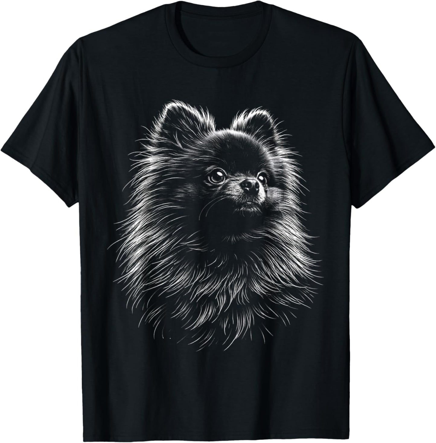 Retro Pomeranian Silhouette Dog Lover Graphic T-Shirt - T-Shirt | Black