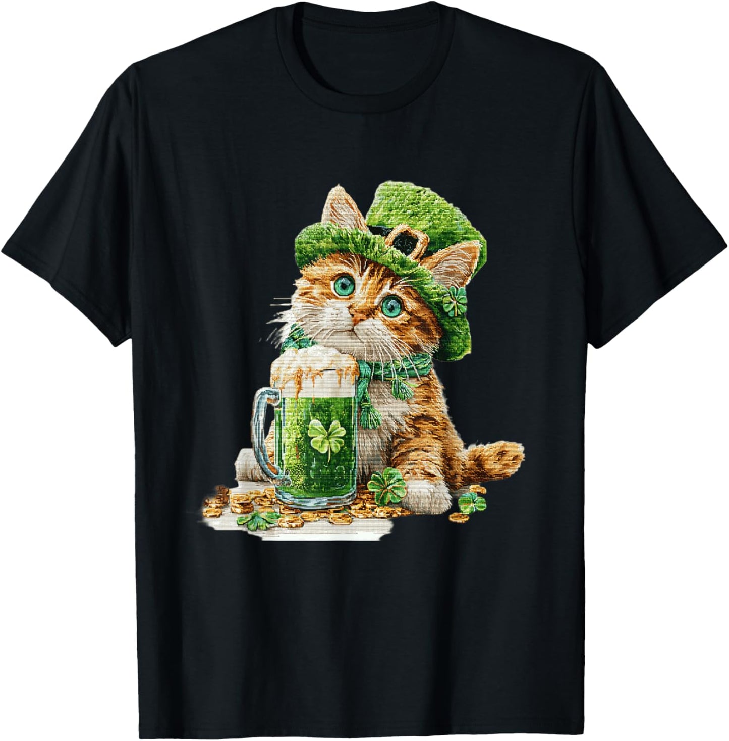 St. Patrick's Day Cat, Kitten Lover, Kids Boys T-Shirt - T-Shirt | Black