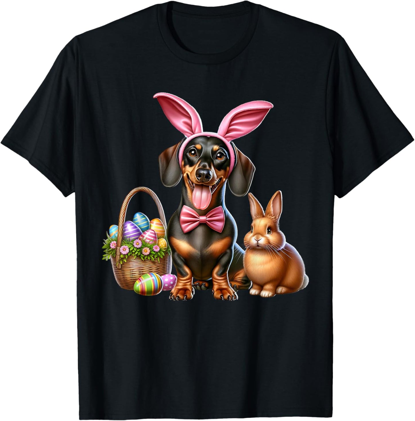 Dachshund Happy Easter Dachshund T-Shirt - T-Shirt | Black