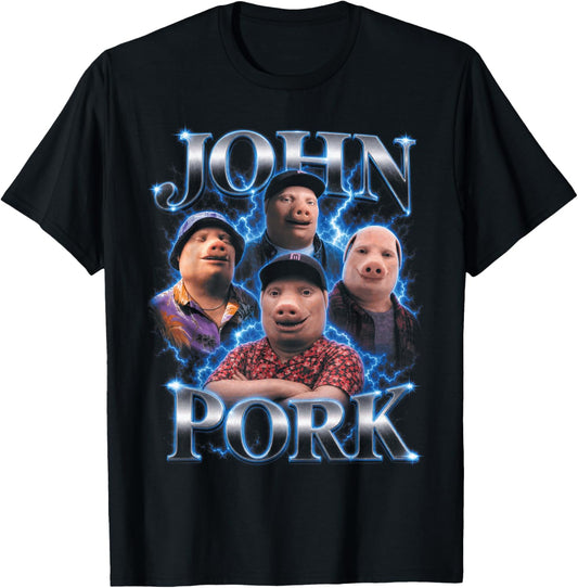 John Pork Gen Alpha Brainrot Meme Drôle T-Shirt - T-Shirt | Black