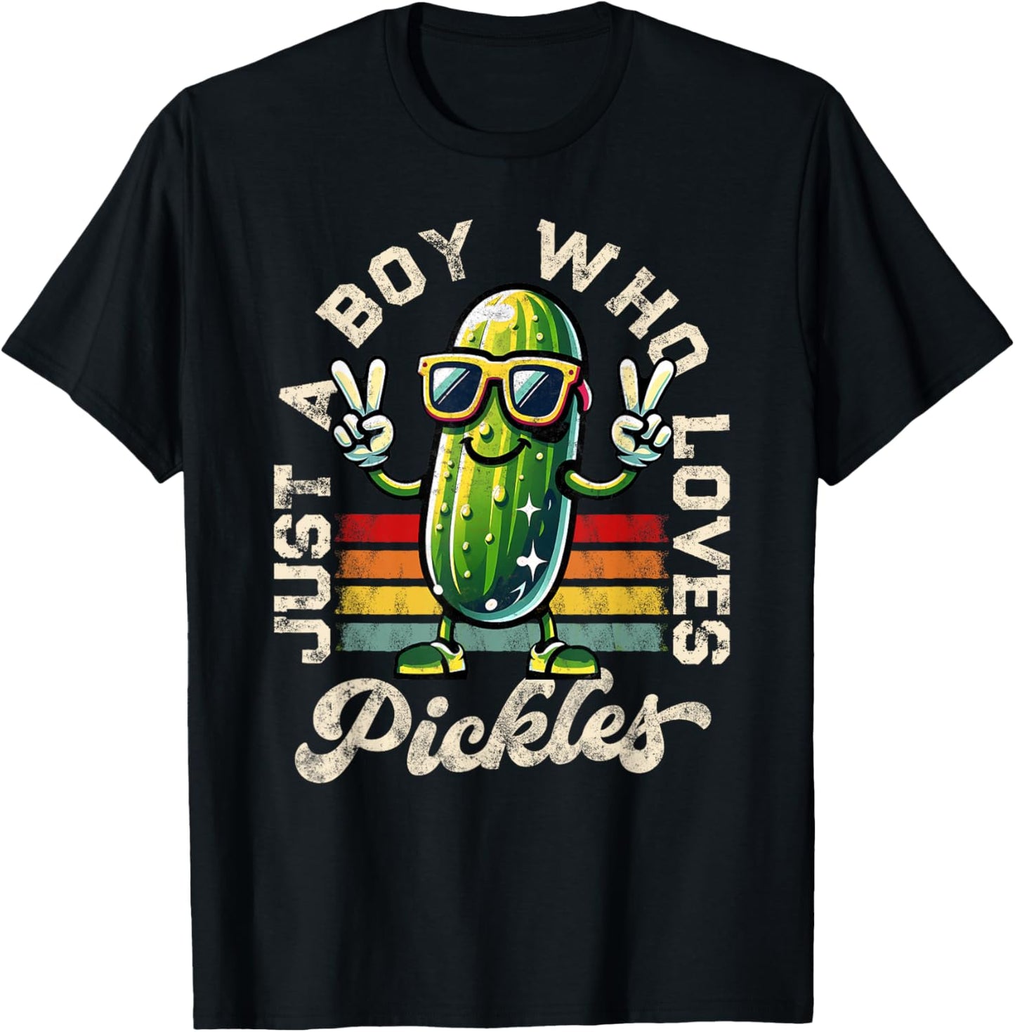 Just a Boy Who Loves Pickles Pickle Teen Boys Toddler Kid T-Shirt - T-Shirt | Black