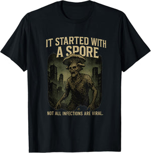 It Started With a Spore Zombie Fungus T-Shirt - T-Shirt | Black