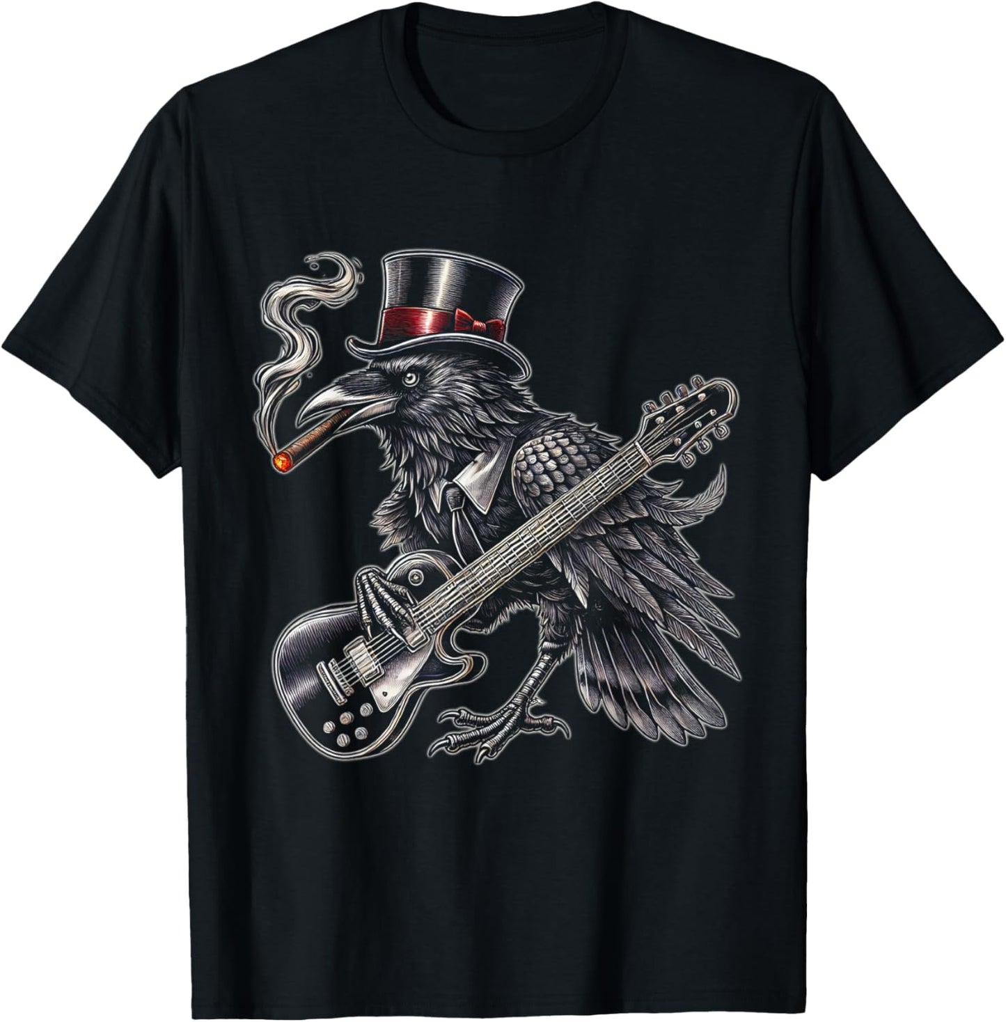 Mystical Black Raven Vintage Styles Crowes Music Bands Gifts T-Shirt - T-Shirt | Black