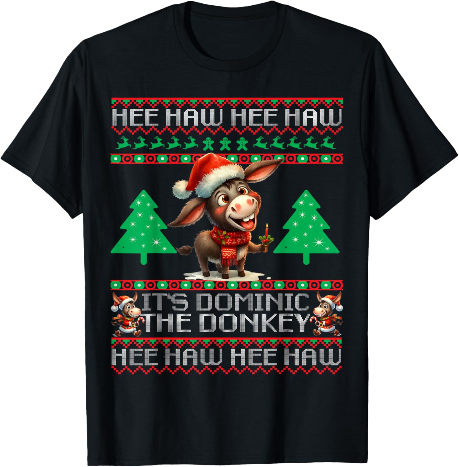 Funny Christmas Italian Christmas Donkey Dominic The Donkey T-Shirt - T-Shirt | Black