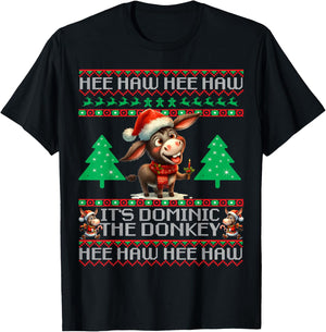 Funny Christmas Italian Christmas Donkey Dominic The Donkey T-Shirt - T-Shirt | Black