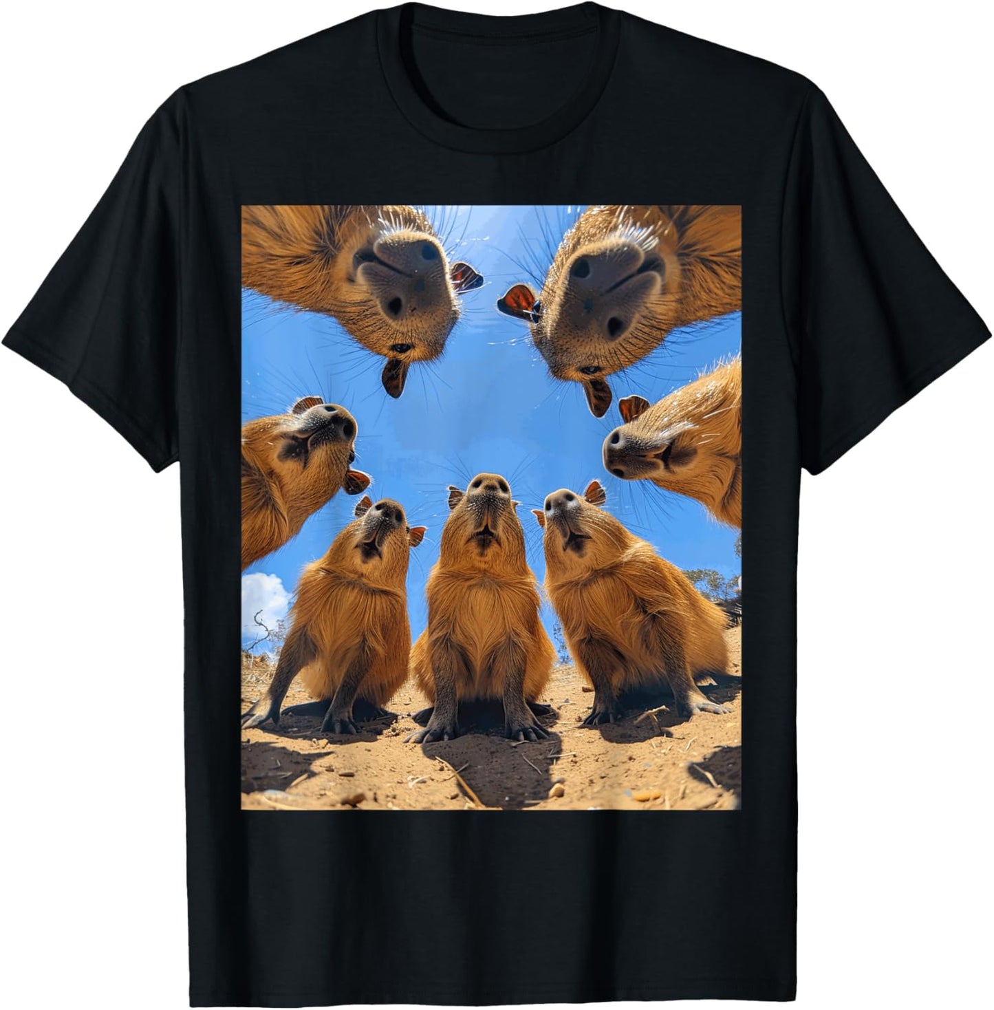 Funny Graphic Capybara T-Shirt - T-Shirt | Black