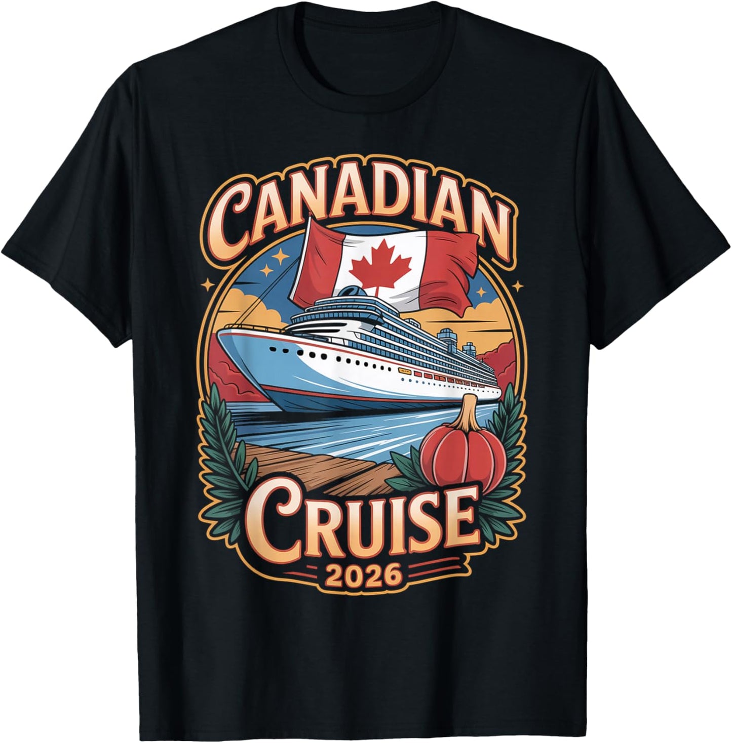 Canadian Cruise 2026 Matching Family Trip Couples Canada T-Shirt - T-Shirt | Black