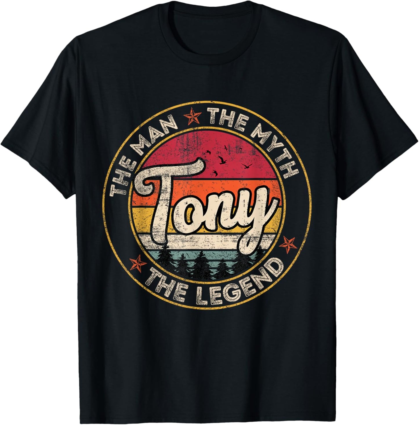 Tony The Man The Myth The Legend Personalized Name T-Shirt - T-Shirt | Black