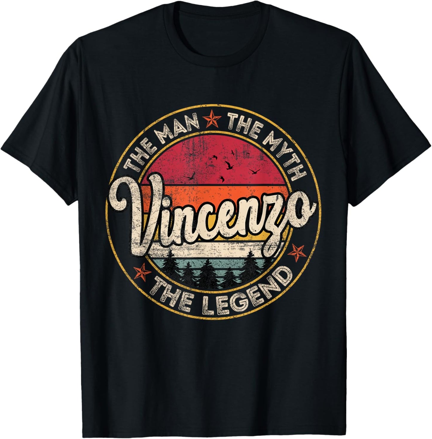 Vincenzo The Man The Myth The Legend Personalized Name T-Shirt - T-Shirt | Black
