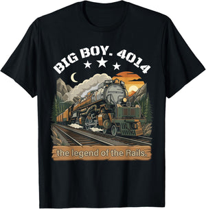 Big Boy 4014 Steam Engine Locomotive Train Vintage Railroad T-Shirt - T-Shirt | Black