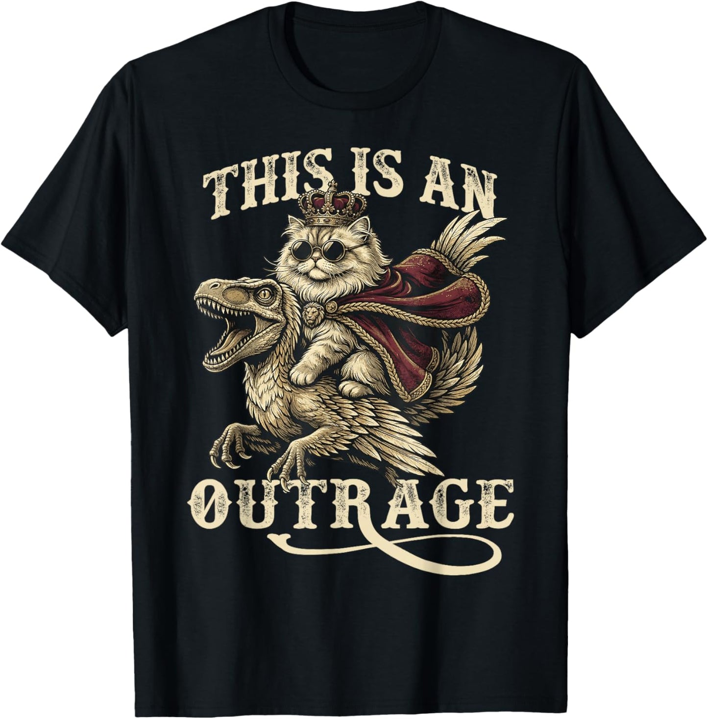 Goddammit Donut This is an Outrage Princess Cat Meme T-Shirt - T-Shirt | Black