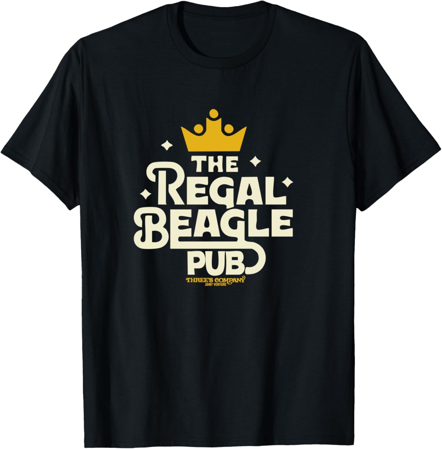 Officially Licensed Regal Beagle Pub Three's Company Logo T-Shirt - T-Shirt | Black