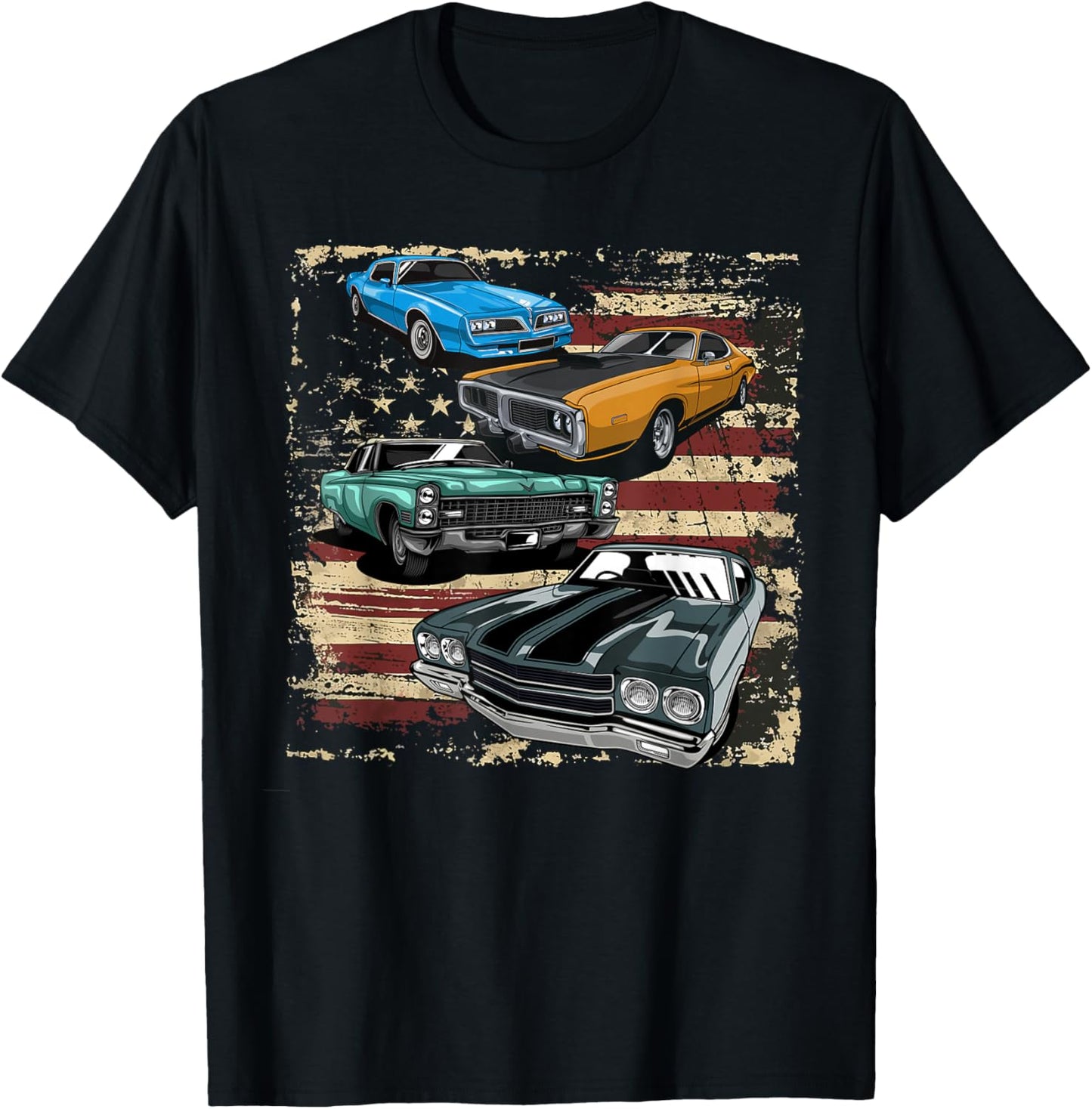 Classic Muscle Car Retro Vintage American Muscle Car T-Shirt - T-Shirt | Black