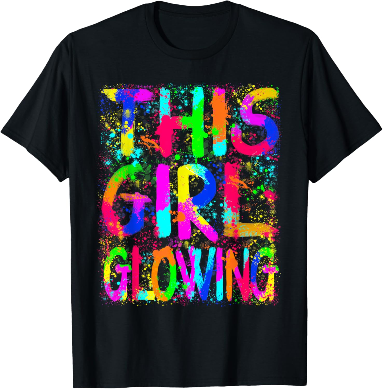 This Girl Glowing In My Glowing Era Group Team Tie Dye T-Shirt - T-Shirt | Black