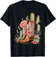 Retro Cowgirl Boots Floral Cactus Western Flower Teen Girls T-Shirt - T-Shirt | Black