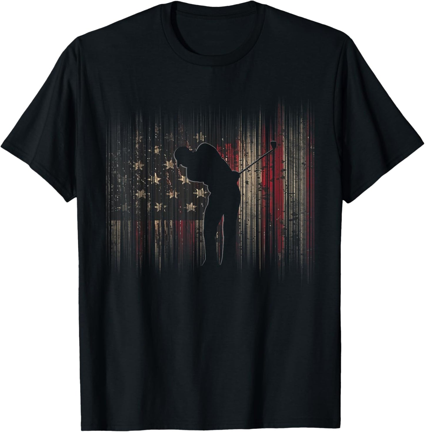 American Flag Golf Apparel - Golf T-Shirt - T-Shirt | Black